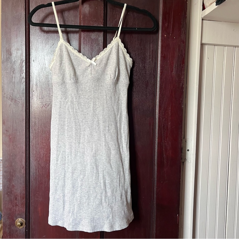 grey ribbed mini dress